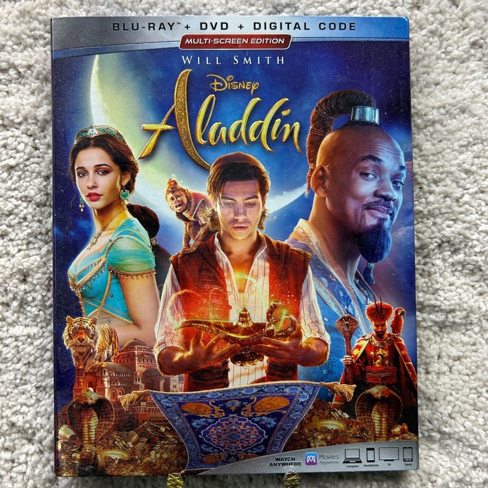 Aladdin 2019 Blu-ray DVD Digital Code Multi-Screen Will Smith Guy Ritchie